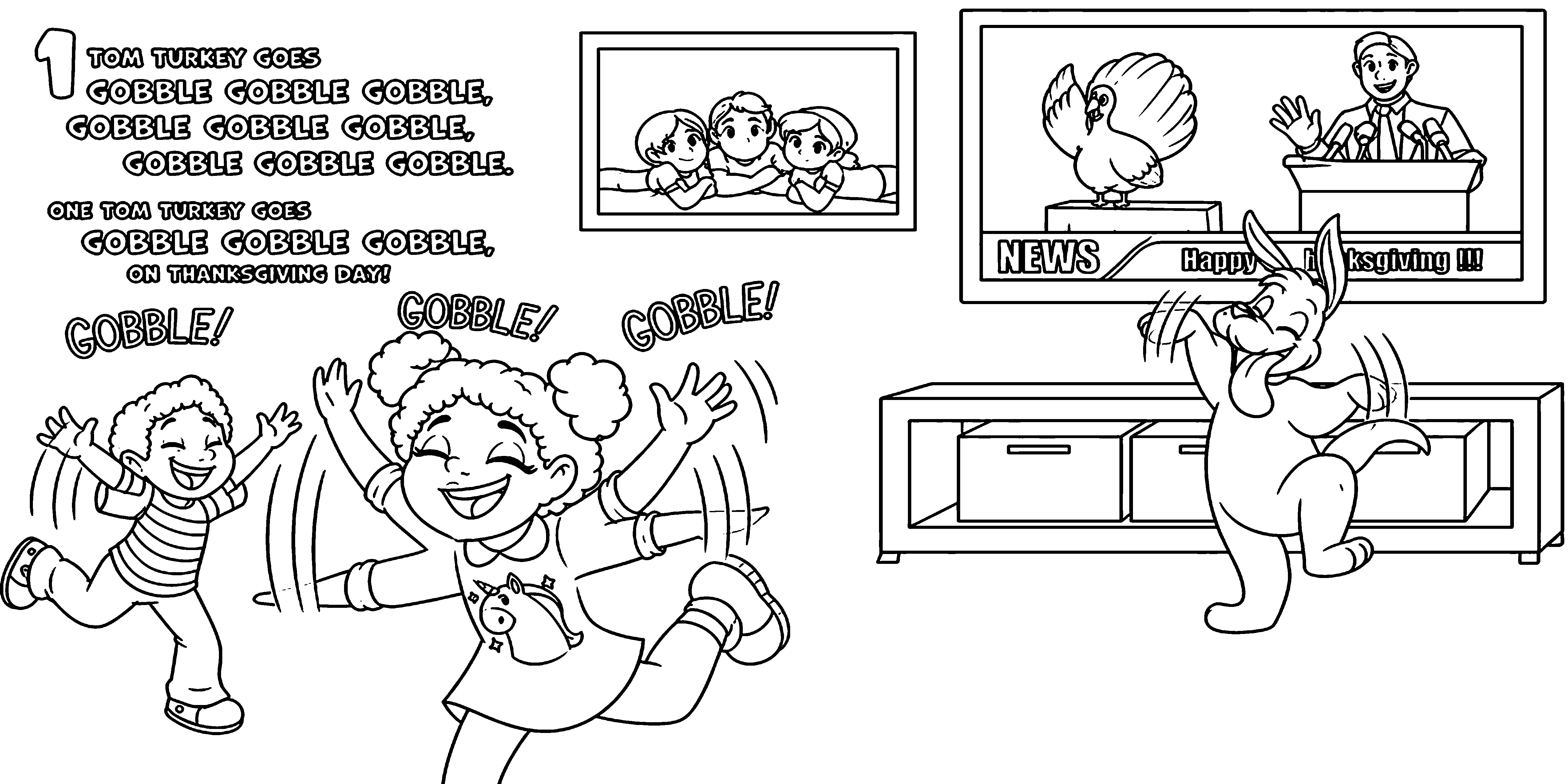 One Tom Turkey Page 1 coloring page